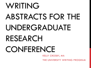 Writing Abstracts for Research Articles