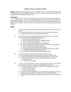 SAMMPLE OUTLINE – PERSONAL PROJECT THESIS: Regardless