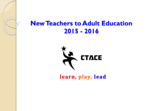 New Teachers to Adult Education