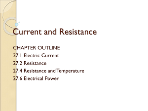 Current and Resistance