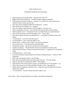 Constitution & Citizenship Study Guide: US Government Review