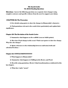The Scarlet Letter: Ch. 22-24 Reading Questions