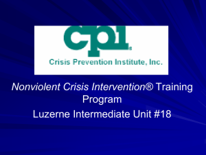 Nonviolent Crisis Intervention Training Presentation