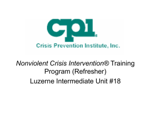 CPI Crisis Intervention Training: Refresher Course