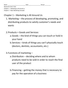 Marketing Review Sheet: Concepts & Definitions
