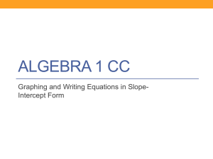 Algebra 1 CC - Collins Hill High School