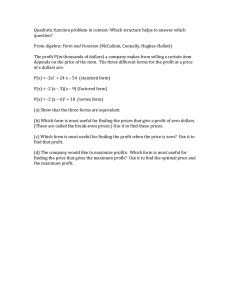 Quadratic function problem in context