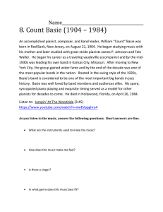 “Count” Basie was born in Red Bank, New Jersey, on August 21