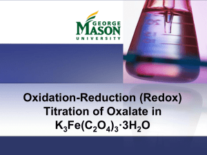 Redox Titration of Oxalate Experiment Presentation