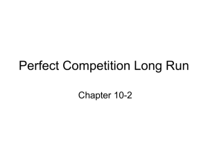 Perfect Competition Long Run PPT