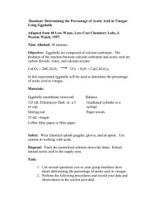 Acetic Acid in Vinegar: Eggshell Experiment