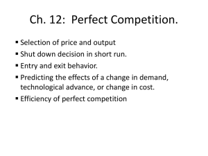 Ch. 12: Perfect Competition