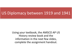 US Diplomacy between 1919 and 1941