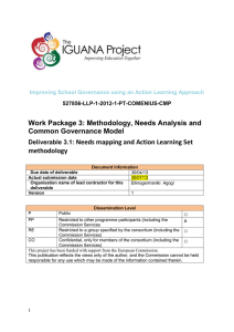 Deliverable 3.1: Needs mapping and Action Learning