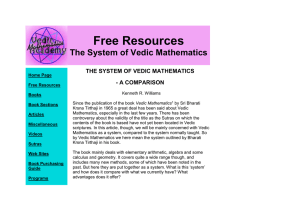 the system of vedic mathematics - a comparison