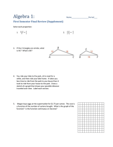 First Semester Final Review (Supplement)