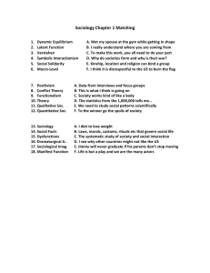 Sociology Chapter 1 Matching Worksheet