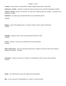 Chapter 5.1 notes variable--a characteristic of an individual