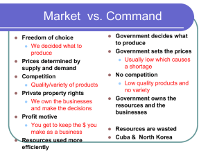 Market vs. Command Economies & International Trade