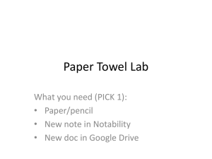 Paper Towel Absorbency Lab: Scientific Method Experiment