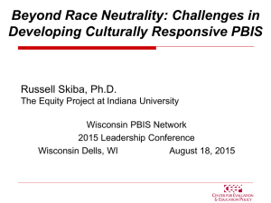Culturally Responsive PBIS: Addressing Disciplinary Disparities