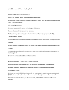 L.A. AND Canada Economics Study Guide Answers
