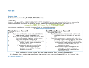 Cengage Login Instructions - Joplin Business Department