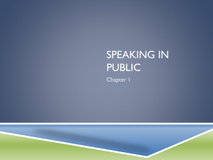 Speaking in Public - Dr. MaryAnn Seward