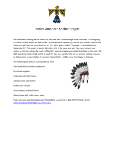 Native American Shelter Project We have been studying Native