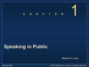 Public Speaking Fundamentals: Communication Process & Anxiety