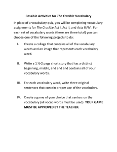 The Crucible Vocabulary Activities