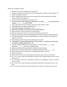 Art Review Test: 3D Art & Sculpture Chapters 9 & 10