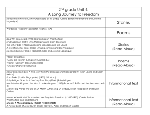 2nd Grade: A Long Journey to Freedom Curriculum Unit