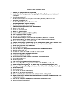 DNA to Protein Unit STUDY GUIDE