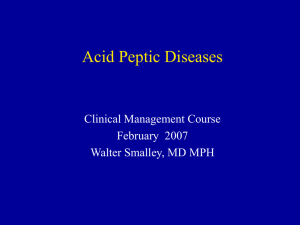 Acid Peptic Disease : Therapeutic Concepts