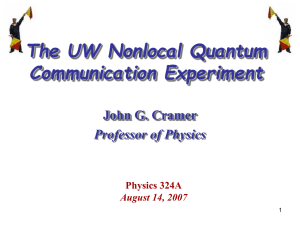 The UW Nonlocal Communication Experiment