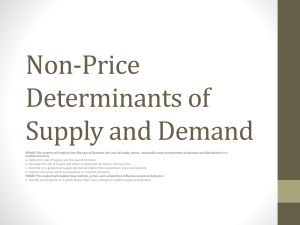 Determinants of Supply and Demand
