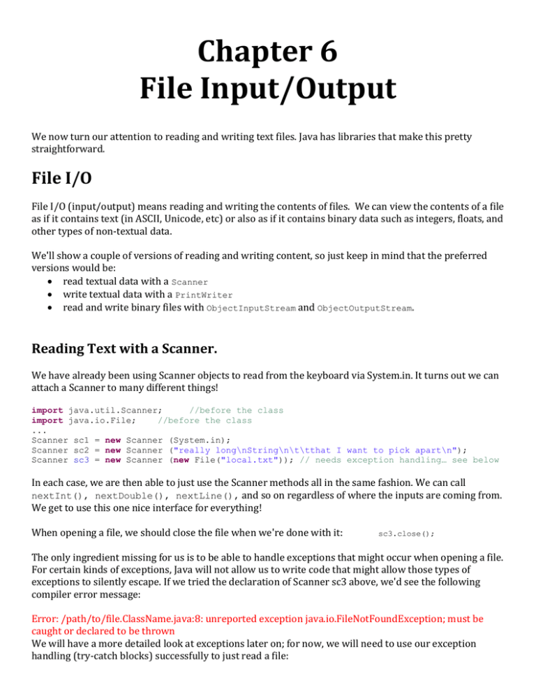 File I/O