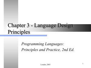 Chapter 3 - Language Design Principles