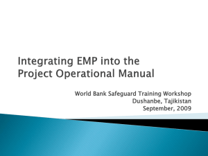 Integrating EMP into Operational Manual