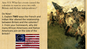 Aim #13 What key events led to the American Revolution?