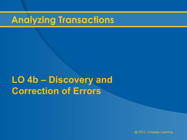 Errors That Would Not Affect The Trial Balance