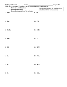 Lewis Structures, Shapes, and Intermolecular Forces Worksheet