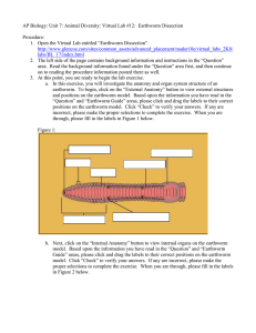 Earthworm Dissection: AP Biology Virtual Lab