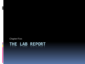 Introduction to the Lab Report - Resource Sites