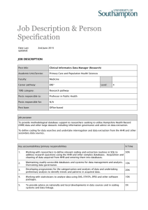 Job Description and Person Specification