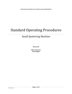 Standard Operating Procedures for Small Sputtering Machine