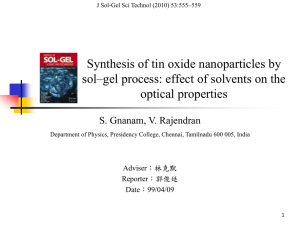 Synthesis of tin oxide nanoparticles by sol–gel process: effect of