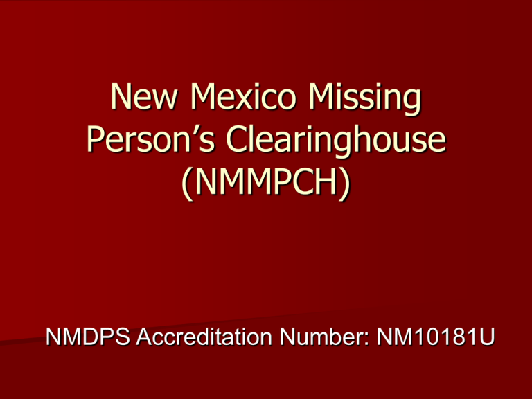 New Mexico Missing Person's Clearinghouse