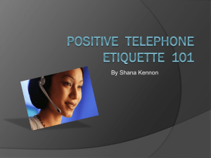 Positive TelePhone Etiquette 101